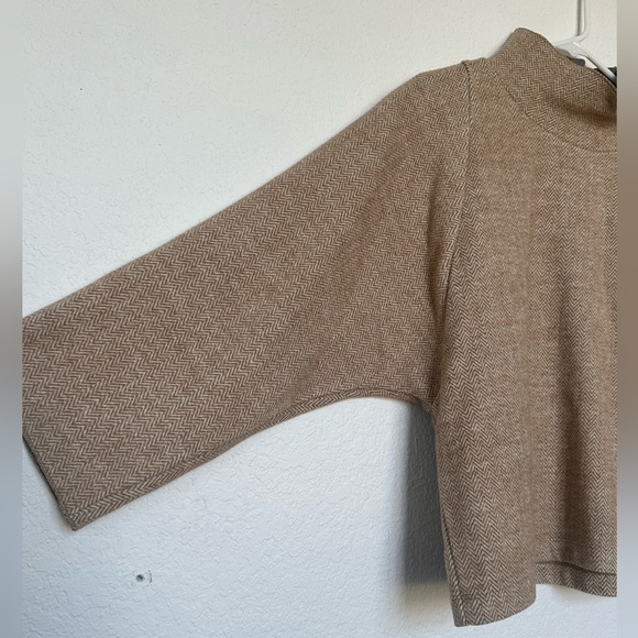 Madewell mini brown and cream chevron print mock neck sweater tunic size small - Picture 5 of 10